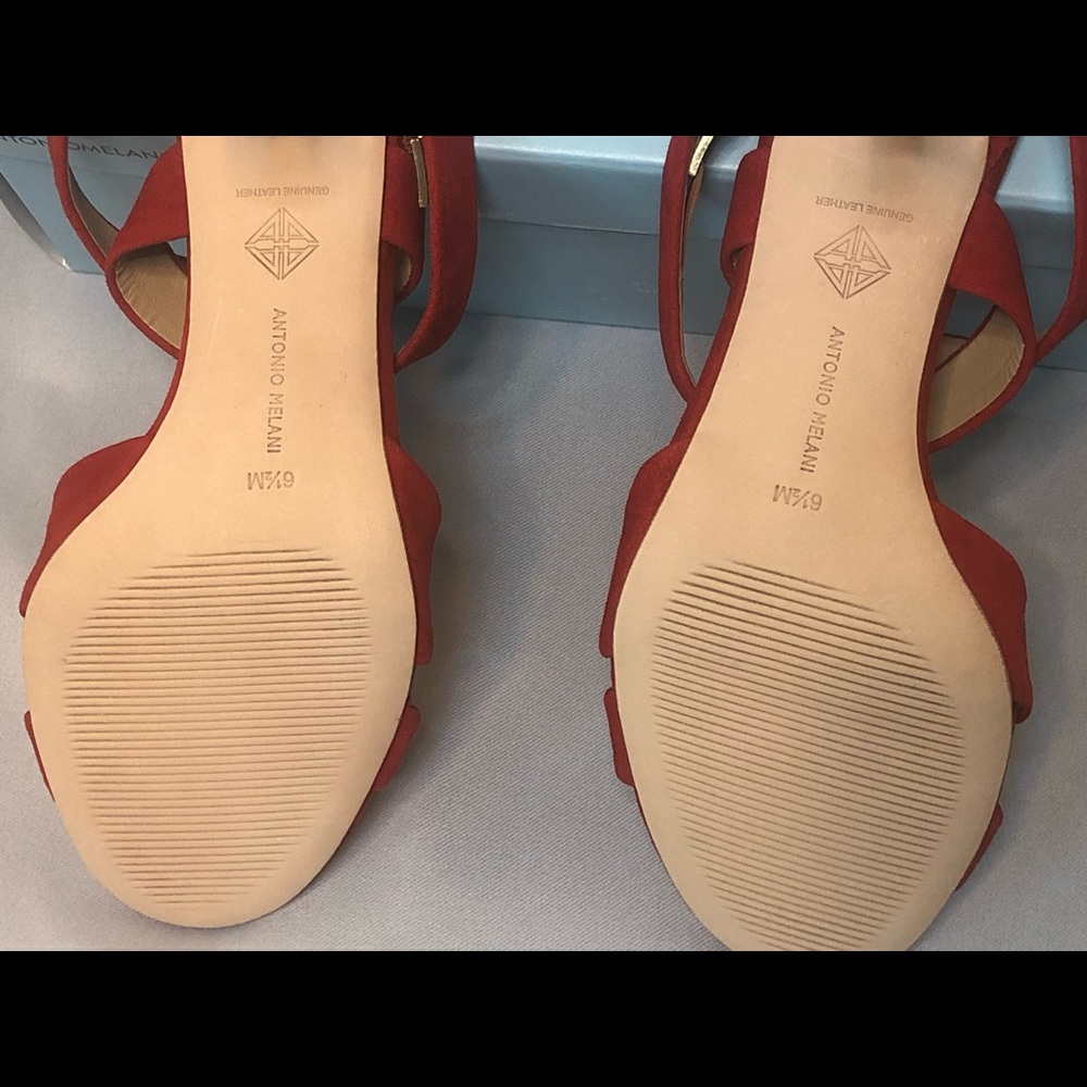 Antonio Melani Candy Red Sandals. RUN SMALL. - Picture 3 of 6